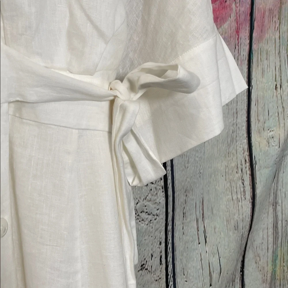White Linen Equipment Dress 12 - Picture 3 of 9